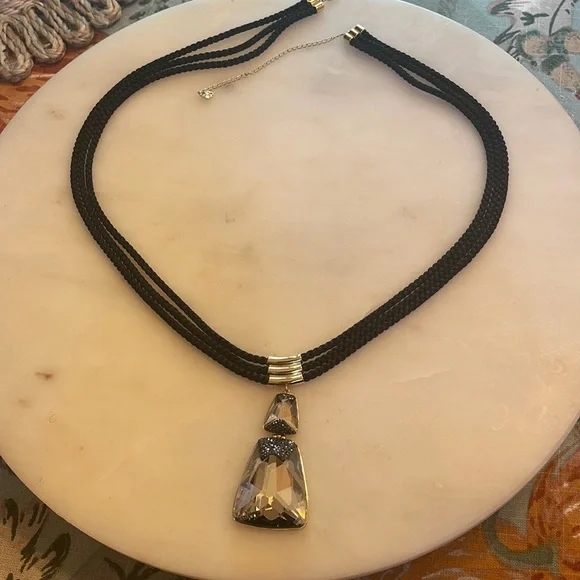 Swarovski large Crystal on rope pendant - Picture 2 of 13